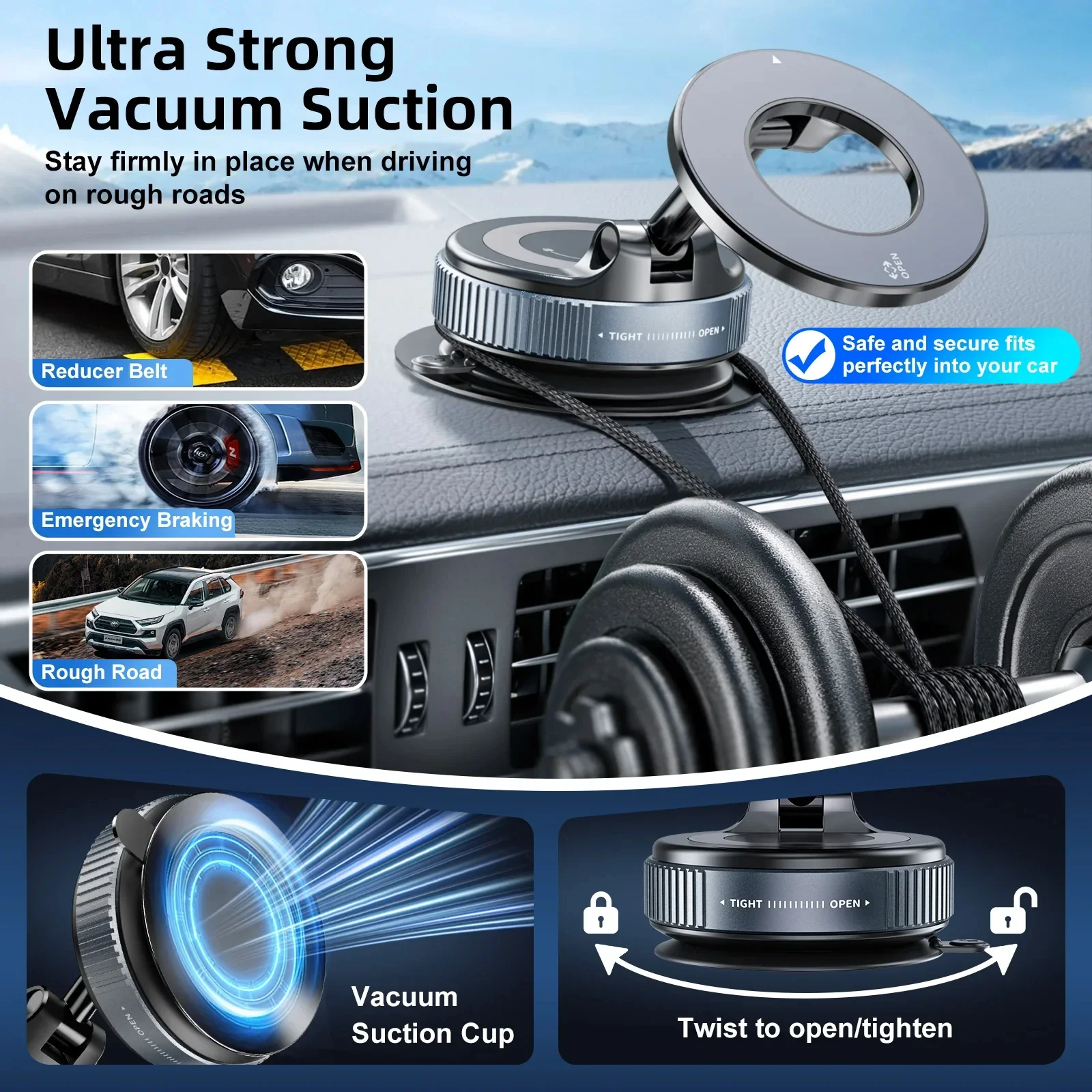 360° Vacuum Magnetic Phone Holder - Image 2